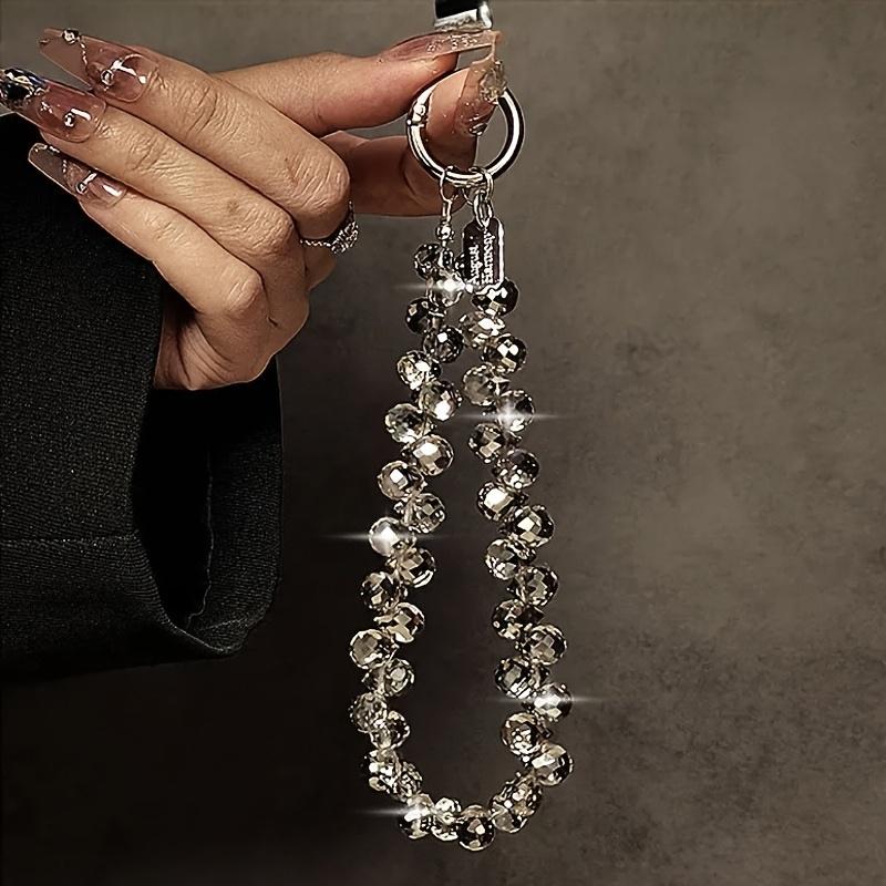 Shiny Rhinestone Decor Phone Lanyard 3Pcs, Durable ABS Strap with Detachable Metal Ring, Ideal for Commuter Dating Party Outfits