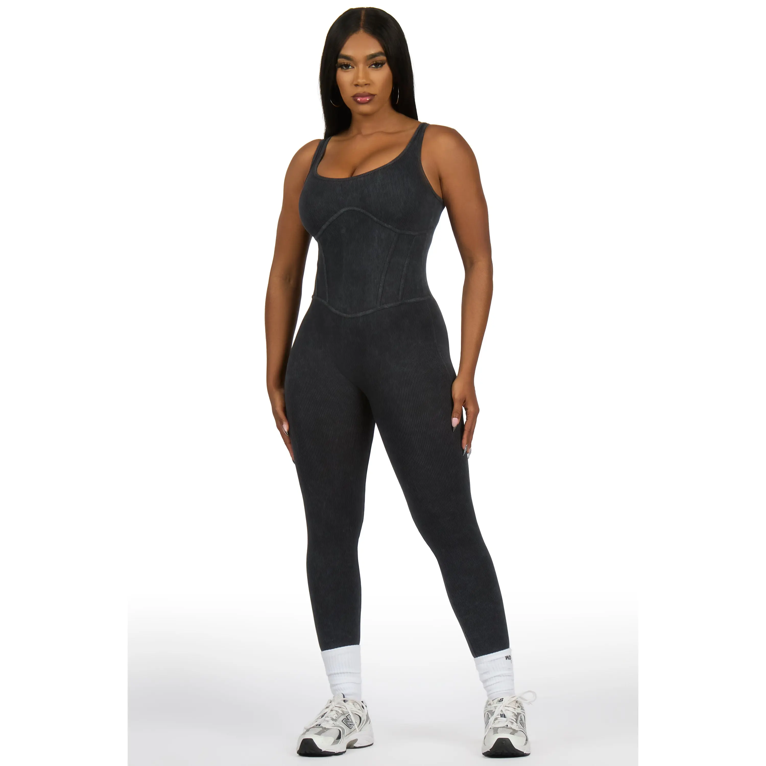 Maikah Charcoal Tank Jumpsuit