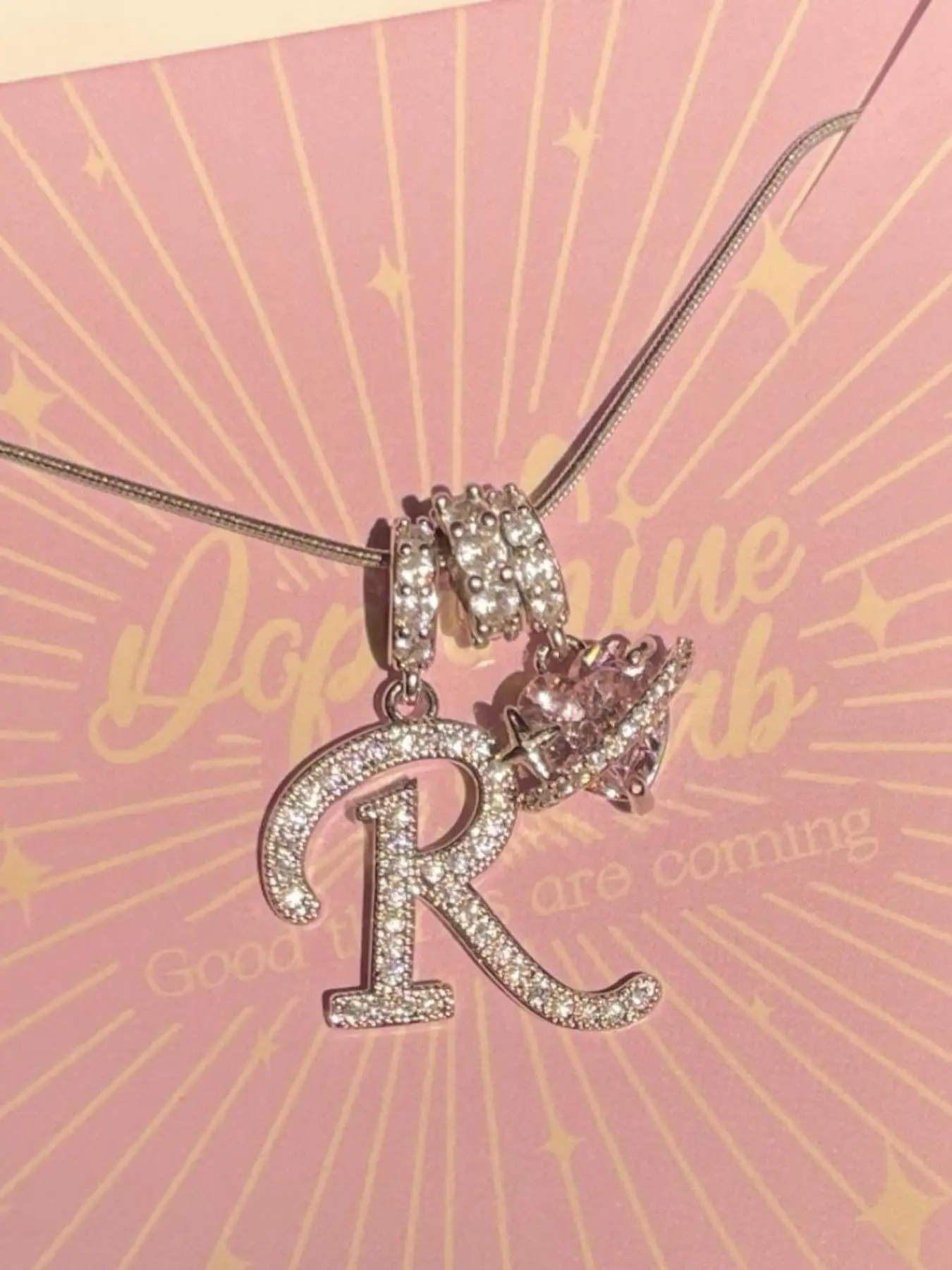 26 Letter Heart Cross Pendant Necklace, Elegant Sweet Rhinestone Decor Necklace for Women & Girls, Perfect Gift for Mom or Girlfriend for Birthdays