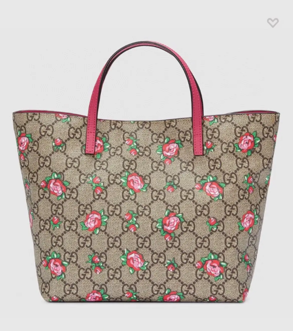 Pre-owned GUCCI Kids GG Supreme Mini Tote, Rose Floral Print【2600517】