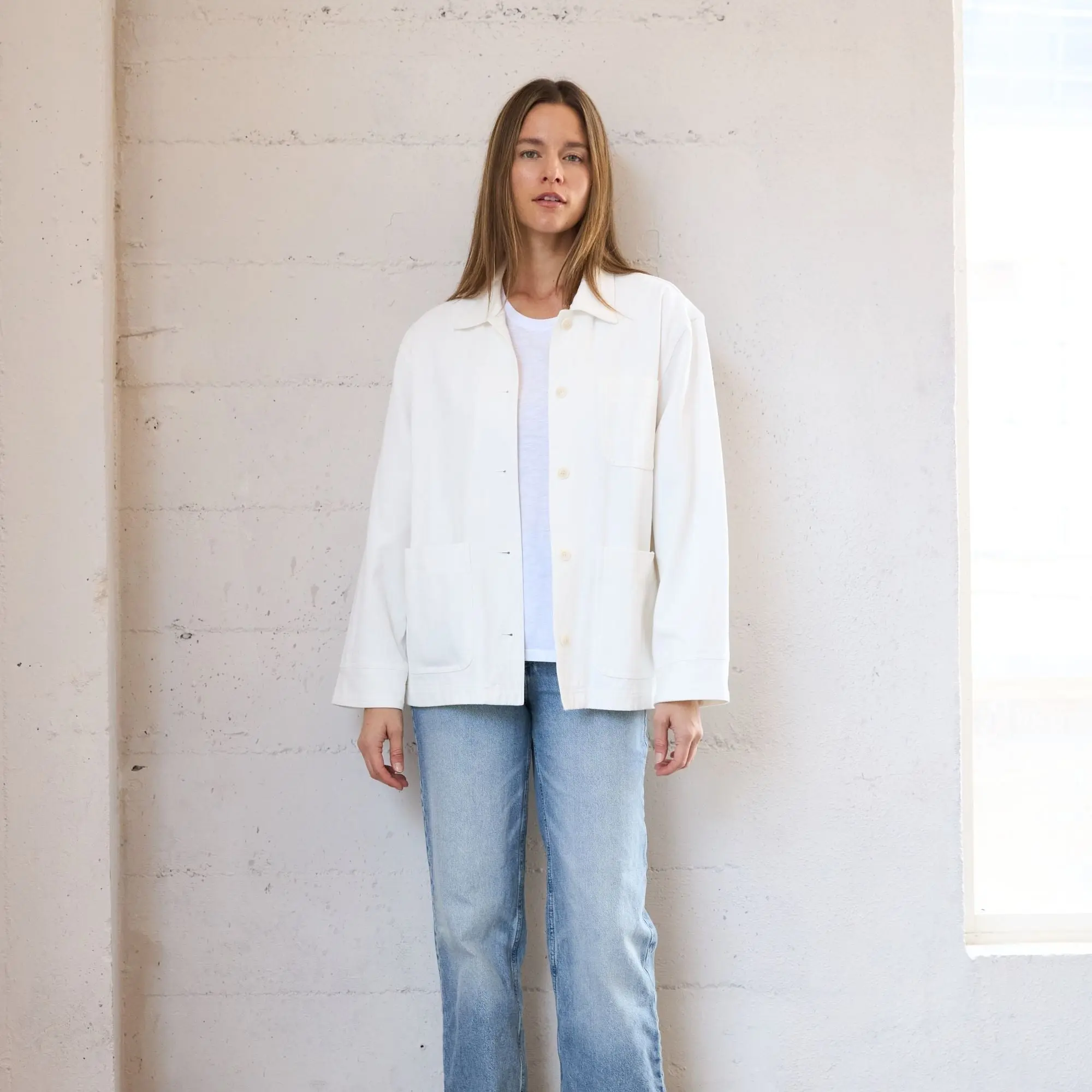 Everyday Canvas Chore Jacket In White