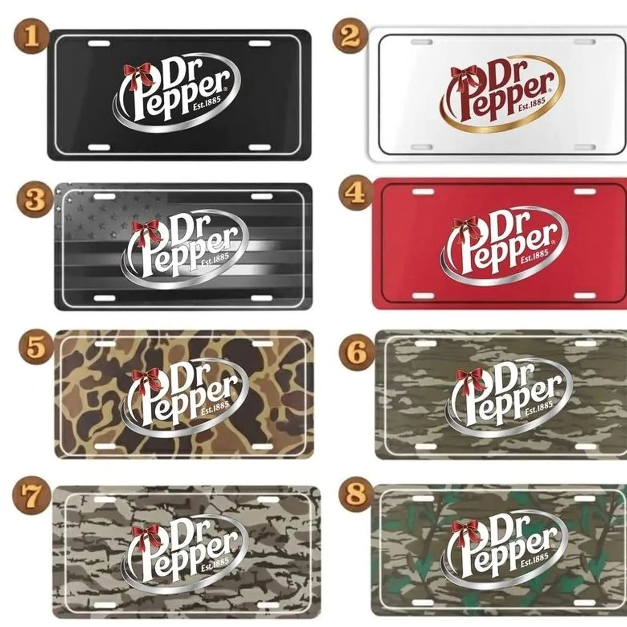 Vintage Soda Inspired License Plate, Dr Peper plate Maroon & White Auto Decor