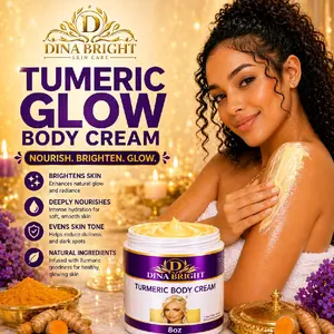 TUMERIC GLOW BODY CREAM EXFOLIATING GENTLY .