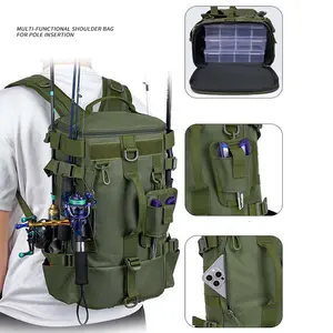 New Waterproof Fishing Backpack Outdoor Sports Shoulder Bag, Multi-Functional Dry-Wet Separation Lure Bag Large Capacity