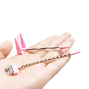 Miniature Dollhouse Cleaning Tools Set, 1/12 Scale Broom and Dustpan Model, Bathroom Scene Decoration Accessories, Toy House Essentials