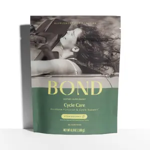 BOND Cycle Care Hormone Function & Cycle Support Dietary Supplement with Ashwagandha, Magnesium, Glutathione, Probiotics & Strawberry Flavor for Women