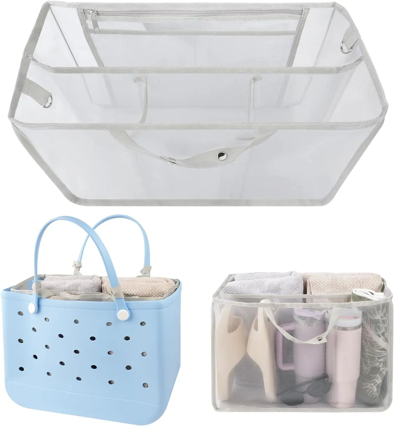 Beach Bag Organizer Lightweight Handbag Organizer for X Large Bag Accessories Inserts  XL Mesh Insert Divider Pouch