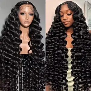 Bling Hair 180Density Deep Wave Frontal Wig 13x6 Lace Frontal Wigs For Black Women 13x4 Curly Lace Front Human Hair Wig