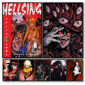 PIKPAKAPIKPAKAJapanese Anime H-Hellsing Poster Effortless Style Upgrade HD Wall Art | Waterproof Peel & Stick Trendy Decor | Fade-Resistant Durable Style | Chic Home Gift for Any Space