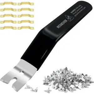 Point Driver Push Mate and Glazier Tool with 120 Push Points Setting Tool for Framing Glass Picture Cross Stitch Old Style Windows Black