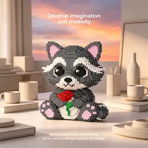 Multicolor Romantic Sloth 3D Puzzle Building Blocks, Home Office Decor, Party Decoration, Ideal Gift, Handmade Craft, Collectible Statue