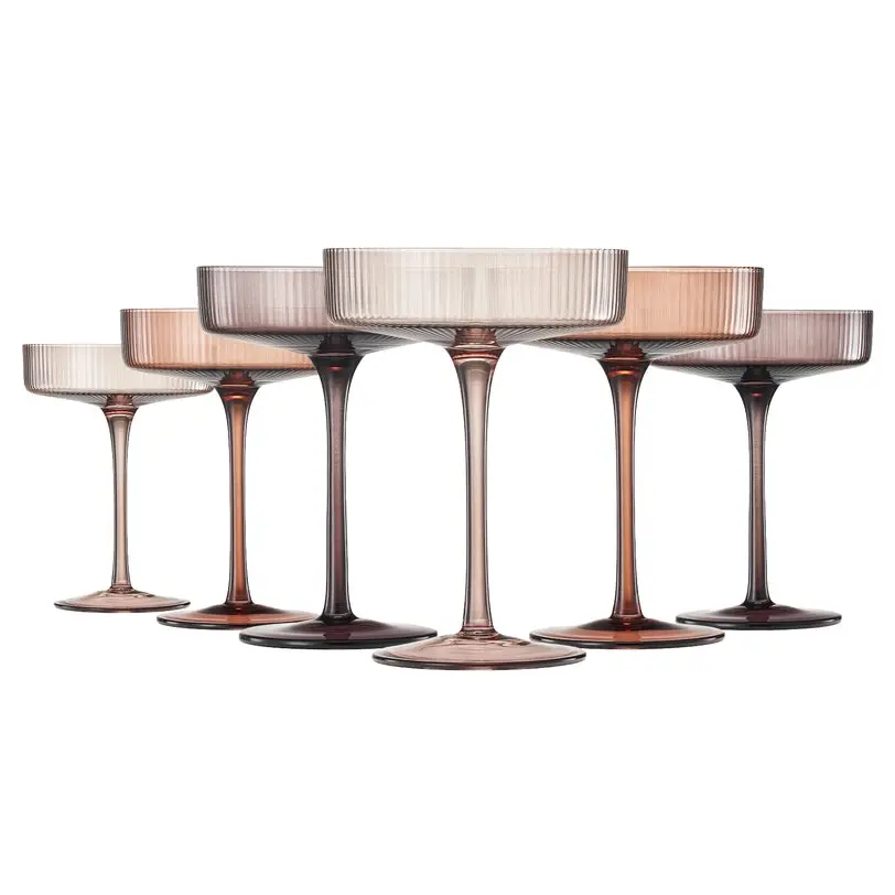 Venus Ribbed Champagne Coupes (Set of 6)