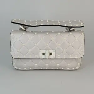 Pre-owned Valentino Spike Leather Shoulder Bags White Rockstud Shoulder Bag