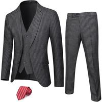 Deep Grey- White Stripe