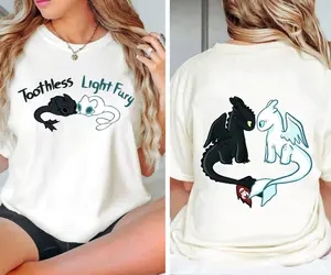 Toothless and Light Fury Shirt, Couple Dragons Shirt, HTTYD Tee,How to Train Your Dragon Era Shirt, Cartoon Family Trip Shirt, In My Dragon Era Tee