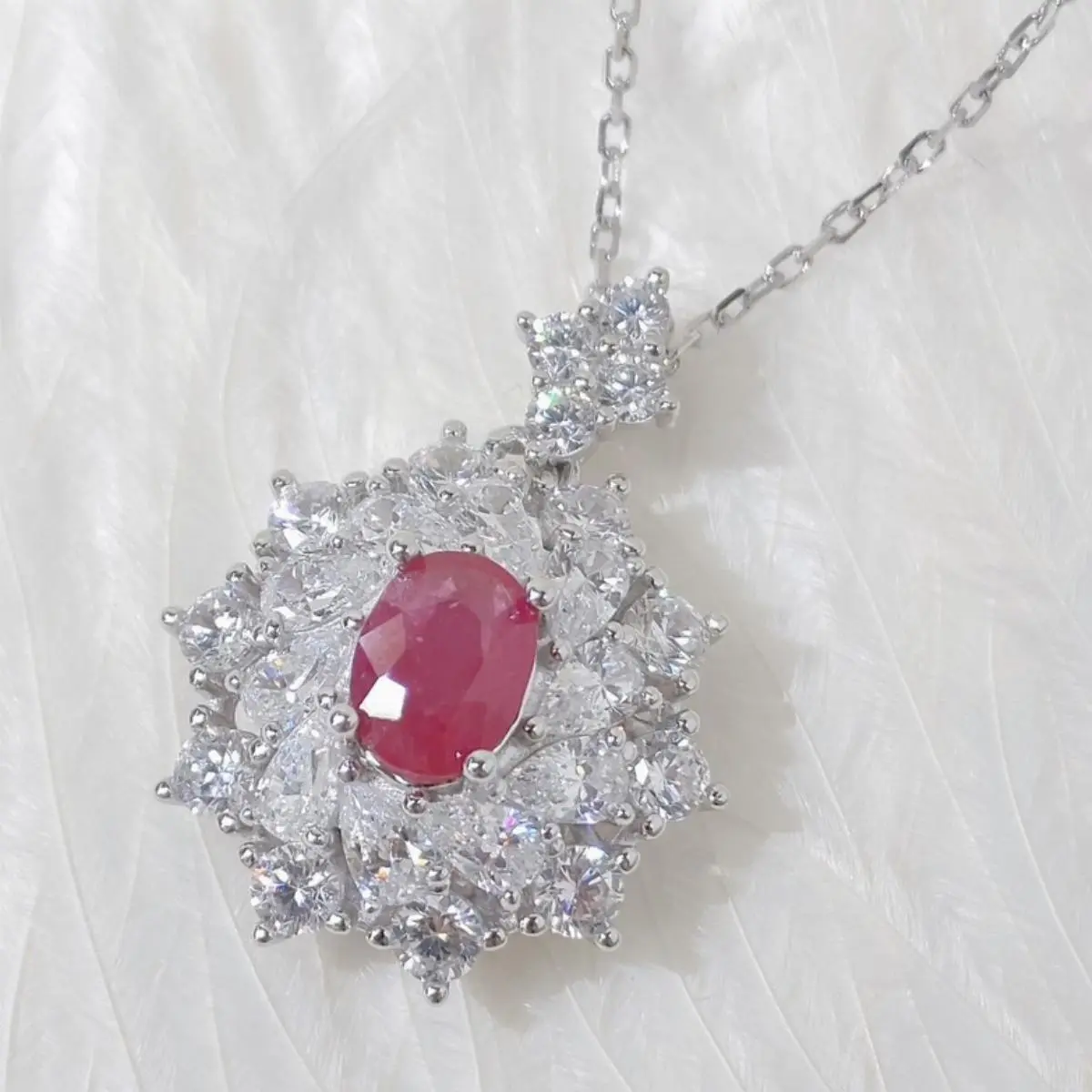 K18 GOLD plated SV925 genuine natural RUBY 1.1Ct necklace XH002