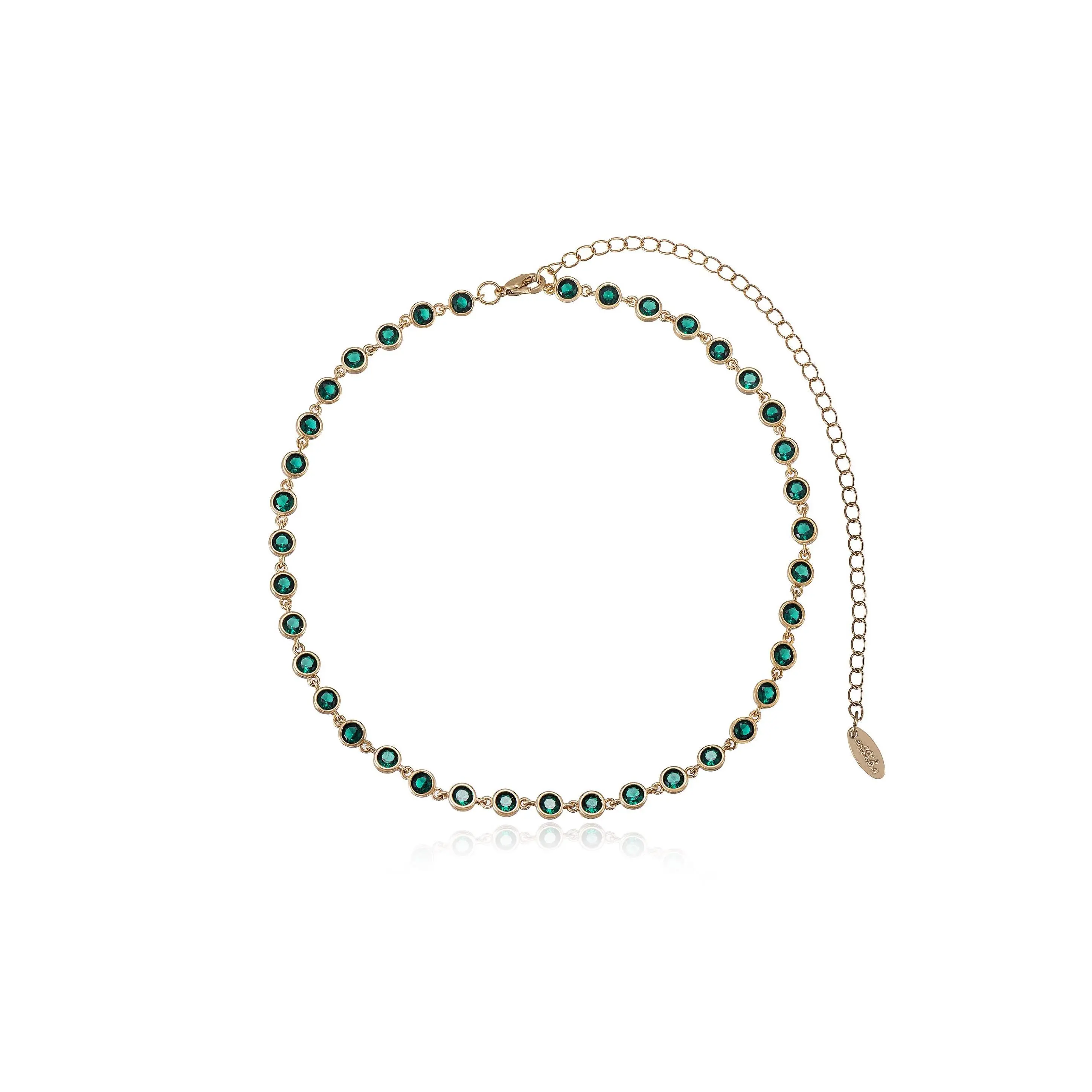 Emerald Crystal with 18k Gold Plating