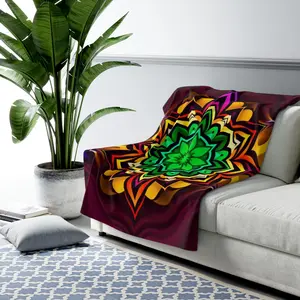 Live Source Divine LLC Sherpa Fleece Blanket | Mandala & Motif Patterns | Unbelievably Fluffy & Warm