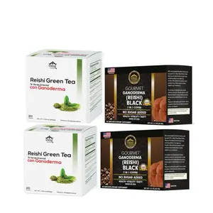 2 in 1 black coffee & green tea with ganoderma combo