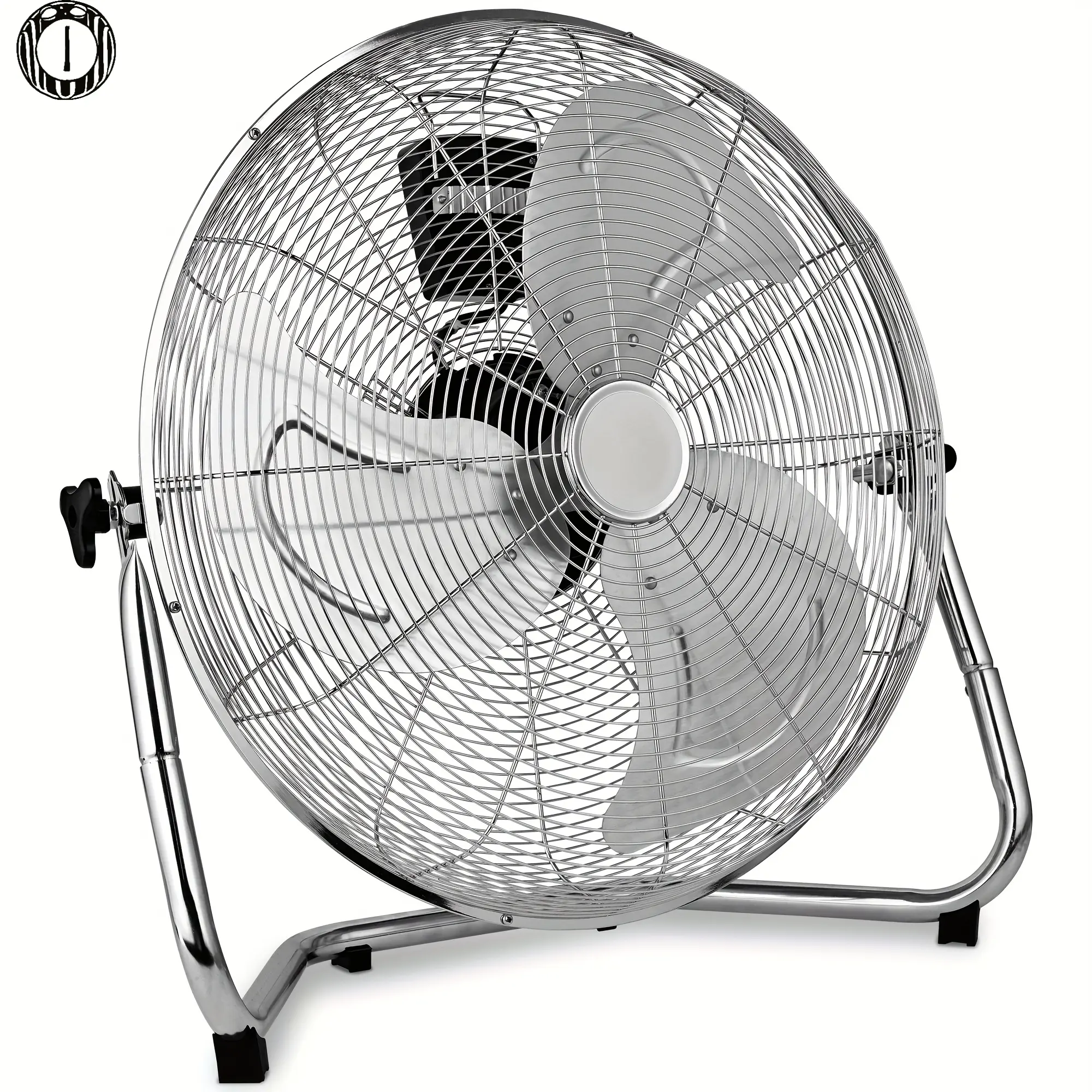 Heavy Duty Stainless Steel Industrial Floor Fan - 3-Speed High Velocity Corded Air Circulator with Adjustable Tilt Metal Blades for Garage, Warehouse Commercial Use