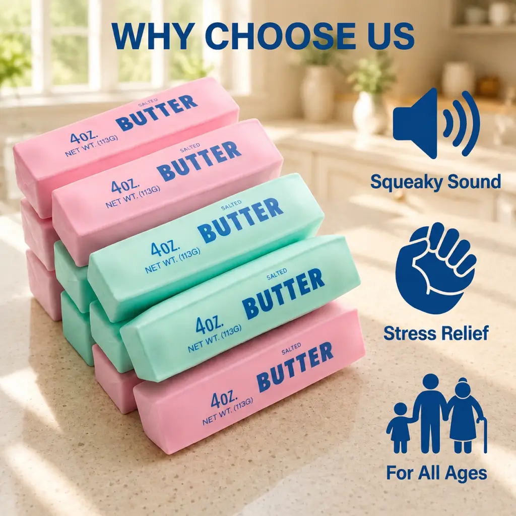 Colorful Moldable Butter Squishy Fidget Toy, Super Soft Squeeze ASMR Crinkly Crisp Sound Sensory Plaything, Intense Stress & Anxiety Relief Decompression Hobby Toy, Cute Aesthetic Leisure Gift for Kids Teens Adults All Ages (Toys & Hobbies)