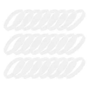 Unique Bargains Eye-catching Solid Silicone Bracelets 24 Pcs White 7.09"