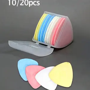 10/20pcs Colorful Erasable Triangle Chalk Set, Sewing Supplies Crafts, Sewing Embroidery Makeup Marking Tools, Durable Plastic Storage Box Included