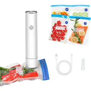 THE WELL KEPT Vacuum Sealer for Food Preservation and Storage,Mini Sealer with 5 Reusable Vacuum Bags,Portable & Rechargeable, Easy to Operate with One Hand