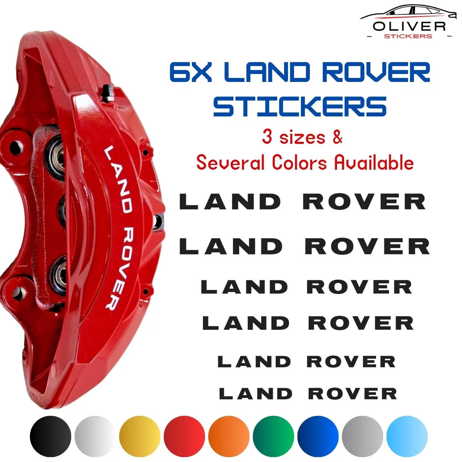 6x Land Rover Brembo Brake Calipers Decal Stickers for Car