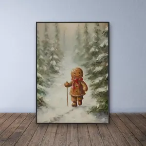 Gingerbread Man Pattern DIY Diamond Arts Colorful Painting Kit without Frame, DIY 5D Diamond Arts Colorful Painting Kit, Wall Art Decor for Home Living Room Bedroom