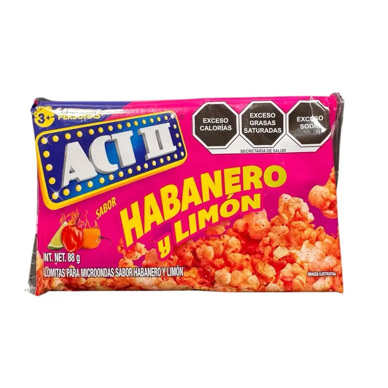 ACT II Habanero & Lemon Flavor Popcorn 88g - From Mexico