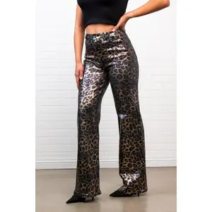 Kristina Leopard Print Jeans – High Waisted 70s Retro Straight Leg Denim