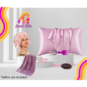 Curly Hair Less Frizz and Less Damage Kit-Pink- Hair Styling Kit - For Women or Men