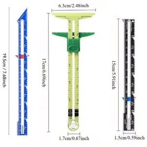 Home DIY Fabric Cutting Ruler Set, Handmade Patchwork Cutting Guide, Button Edge Parallel Sewing Ruler, Aluminum Plastic Slide Caliper
