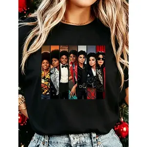 Vintage King Of Pop Collage, Glove Graphic Tee, Music Mj King Of Pop T-Shirt Gift For Fan