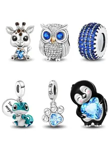 Animal Themed Charms, Cute Owl & Penguin & Giraffe & Dog Paw Print Heart Lizard Design Charms, Fashion Accessories for Women & Girls