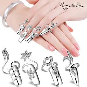 4Pcs/Set Delicate Women Nail Ring Fashion Accessories High Quality Alloy Female Wedding Adjustable Ring Best Gifts J12