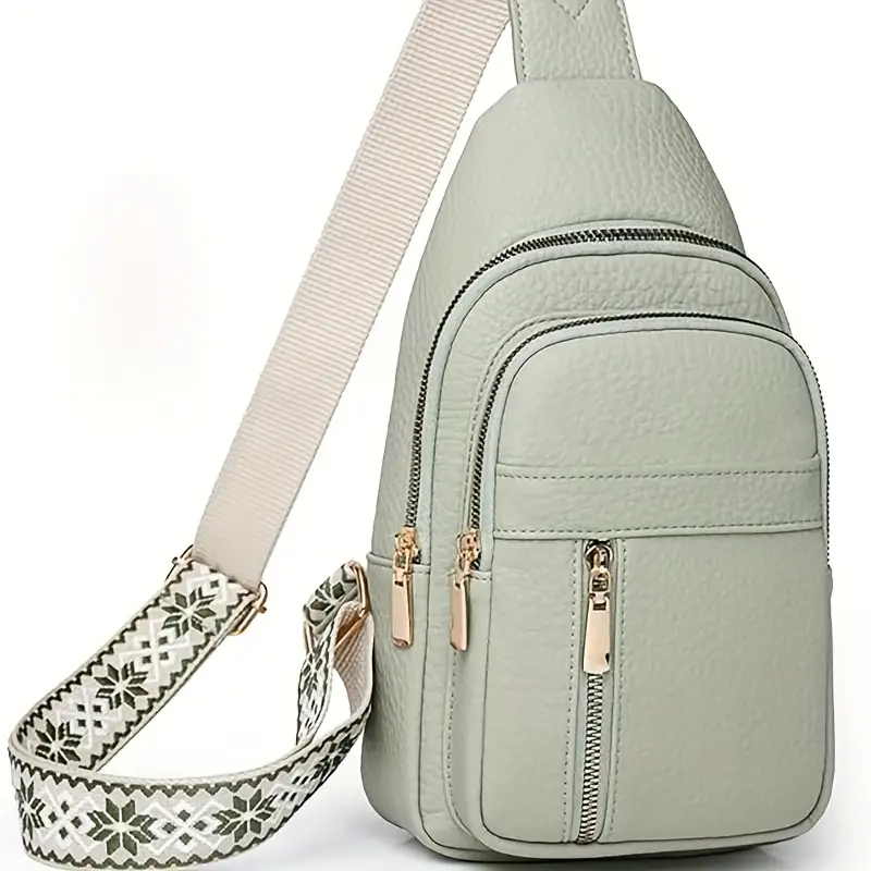 2025 Solid Color Quilted Fanny Pack - Casual Large Capacity Zipper Chest Belt Bum Bag, Adjustable Sling Bag for Daily Use, Lightweight & Waterproof