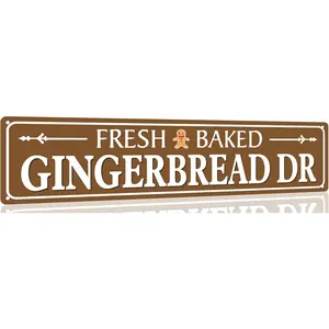 Fresh Baked Gingerbread Dr Tin Sign Funny Christmas Metal Signs Vintage Santa Print Art Poster Wall Decor For Kitchen Patio Yard Office Cafe Bar 4x16 Inches
