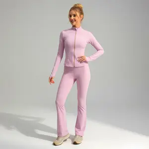 2026 Latest Soft Brushed Women's Sporty Jacket, Thumbholes Design, Minimalist Women's Tracksuit with Spandex Power Fit for Workout & Yoga, Casual Wear for Women,  Airlayer Fabric & High Elasticity - 6 Color Options