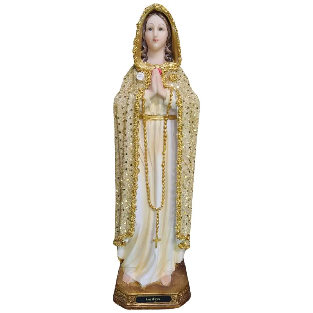 Maria Rosa Mistica 12" Inches Tall -Vestida Tela Mystic Rose Estatua Brand new Virgin Mary Religious Decor Madre de la Iglesia