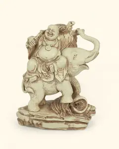 Happy Buddha and Elephant Statue
