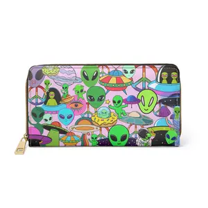 Alien Zipper Wallet | Cruelty-Free PU Leather Accessory