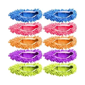 5 Pairs Mop Slippers Microfiber Cleaning Shoes Reusable Floor Cleaning Covers