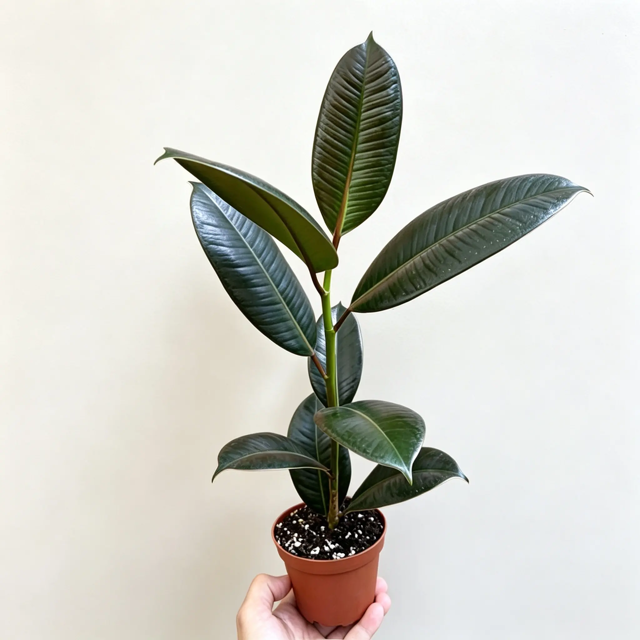 Ficus Elastica Broad Leaf Seedling, Novice Starter Indoor Potted Greenery