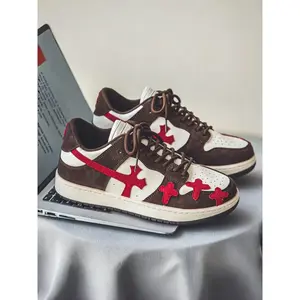 1 Pair Cross Retro Skate Shoes | Cool Street Style | Vintage Sole + Color Blocking + Cross Star Logo | Daily Outfits/Couple Looks, Top Eye-Catching Trendy Shoes for TA on Valentine's Day