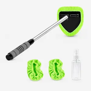 【FathersDayGift】Extendable Window Cleaner - Retractable Windshield Cleaner Wand, Microfiber Mirror Cleaning Tool Kit for Car Interior Cleaning Car Detailing Accessories Car Detailing Products