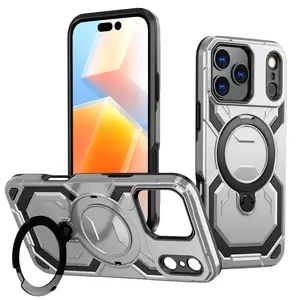 ArmorShield MagSafe Compatible Case for iPhone 17 Pro Max 16FT Drop Protection 360° Rotating Ring Stand Heavy Duty Shockproof Rugged Cover