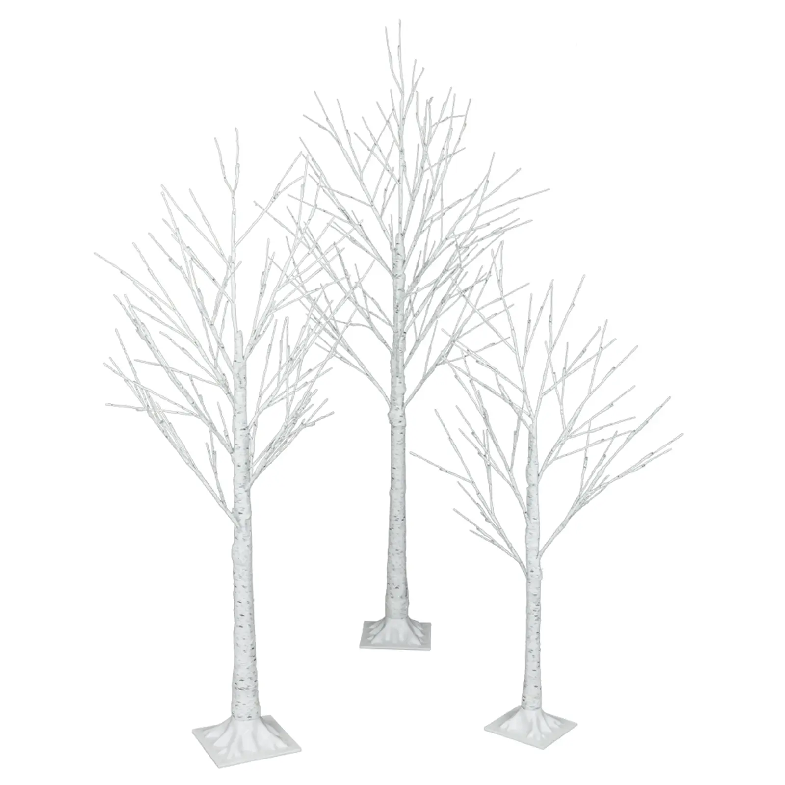 4FT Snowflake Christmas Tree with 48 LED Lamp Birch tree shape