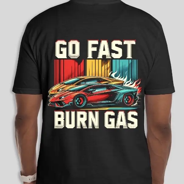 Lamborghini “GO FAST BURN GAS” T-shirt - 100% Cotton